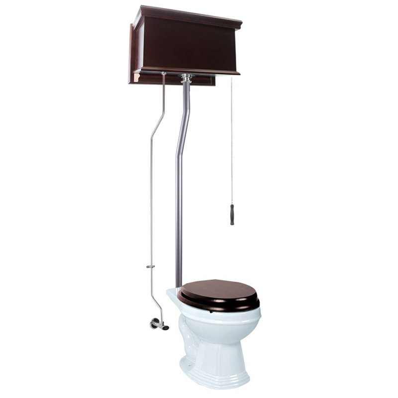 Toilette allongée 2 pièces 2 GPF (siège non inclus), Chêne foncé