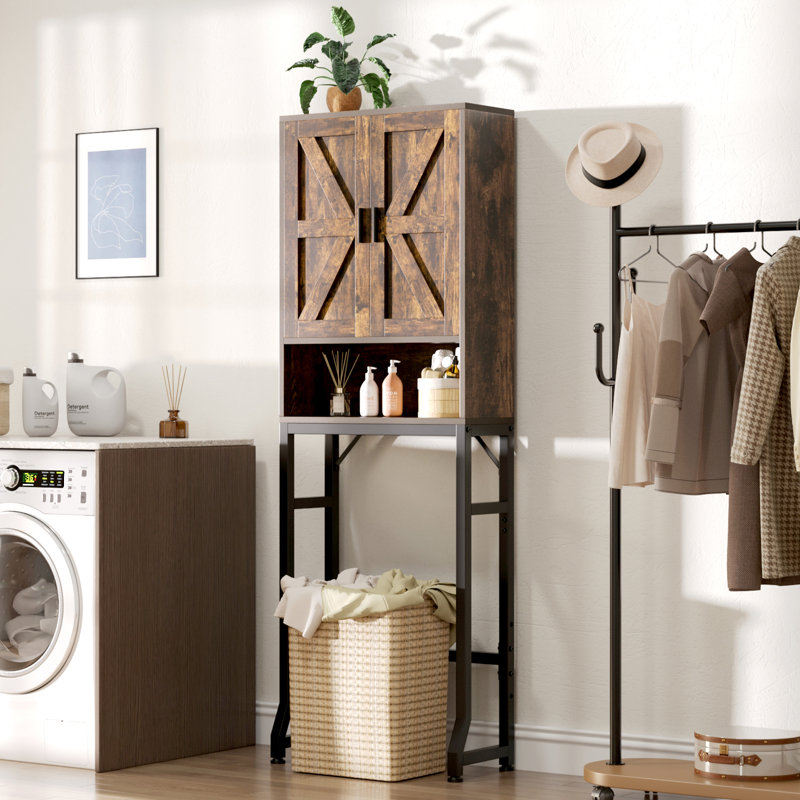 23.6" Wide Modern Farmhouse Over-the-toilet Bathroom Space Saver, Brown