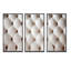 Canapé en cuir en forme de losange - ensemble de 3 impressions sur toile flottantes-122765611-122765607