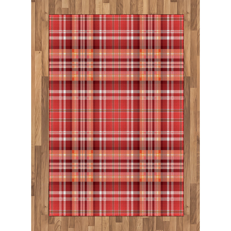 Tapis décoratif à haute densité en fibres de polyester à carreaux, Rectangle— 4 pi x 5 pi 8 po