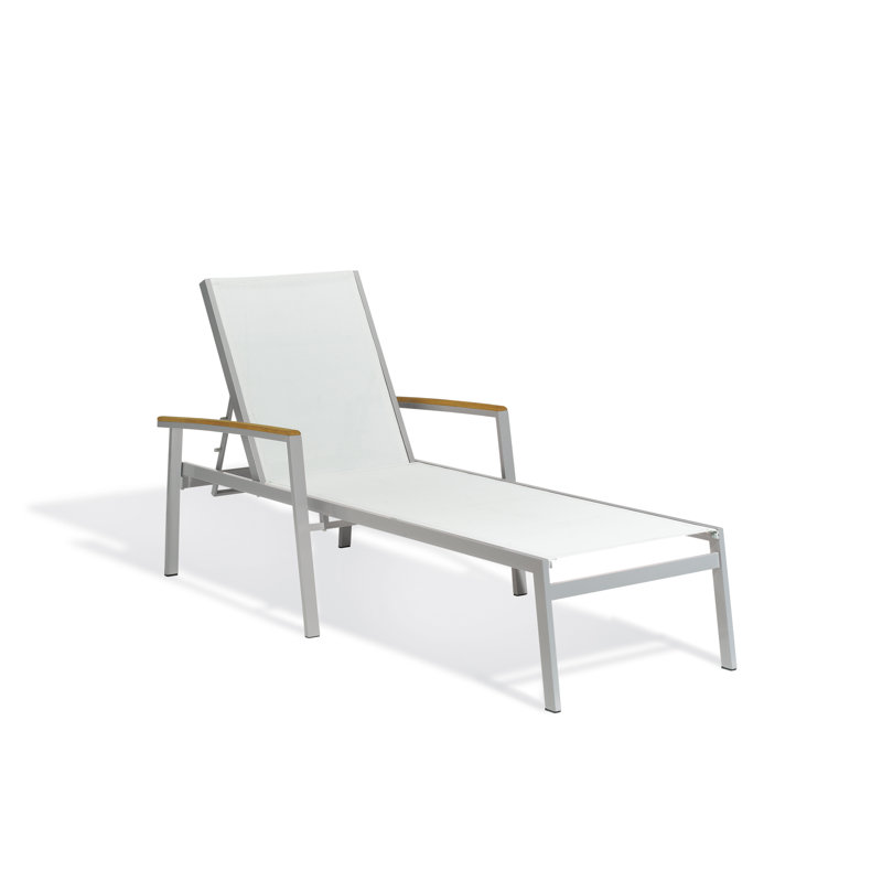 Travira Outdoor Chaise Lounge, Tekwood Natural, Ink Pen, Flint