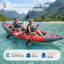 12.5FT 2 Person Inflatable Kayak for Adults, Portable Fishing Touring Kayak Set with Padded Seats, 3 Fins, Pump, Carry Bag, Repair Kit, 450lbs Load Capacity