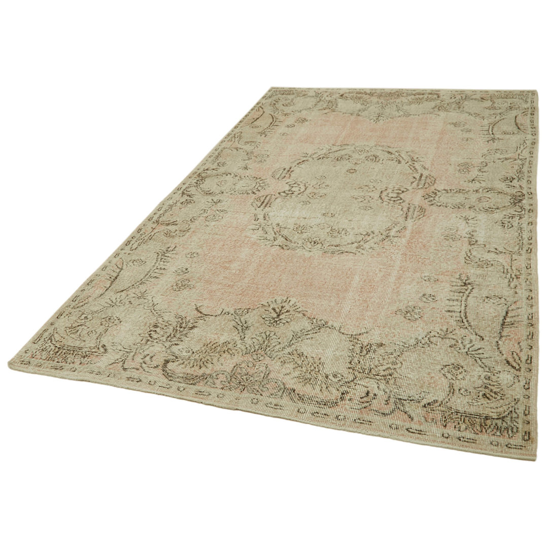 Vintage Beige Vintage Wool Handmade Area Rug
