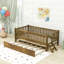 Lit plateforme simple en bois avec garde-corps, lit gigogne et lattes-1651120644