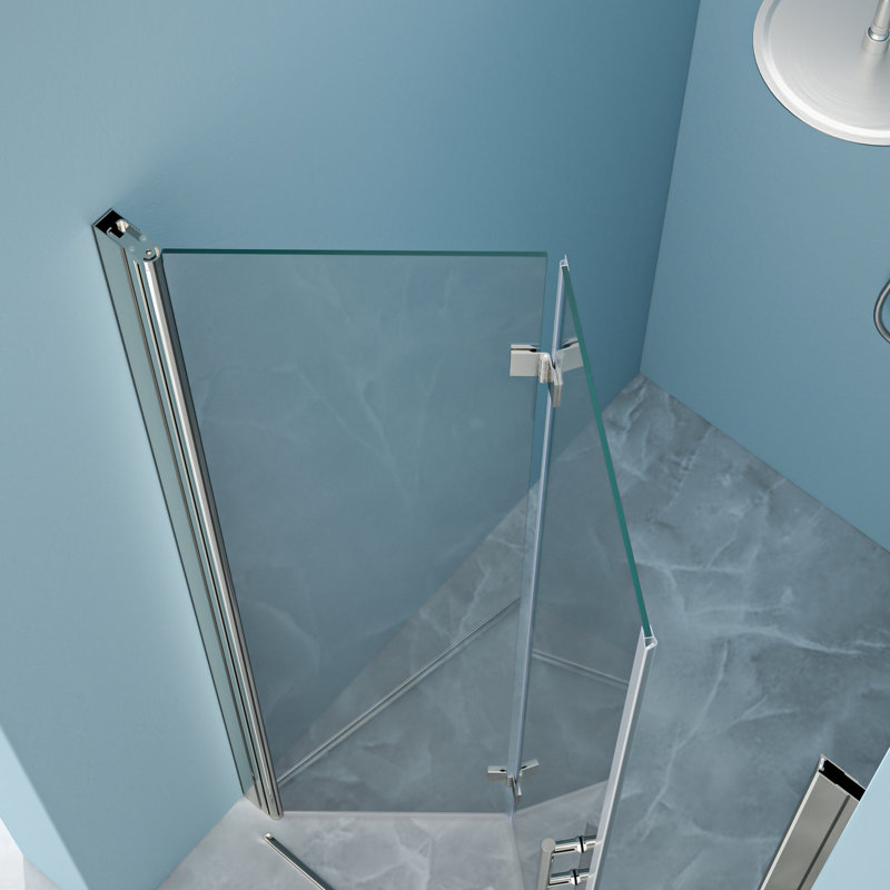 Porte de douche en verre trempé de l 36 po x H 72 po - revêtement anticorrosion, insonorisant