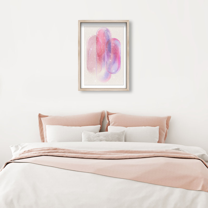 Pink Topaz Gradient Print by Oliver Gal, 31.5"H x 21.5"W, Natural Oak Shadowbox