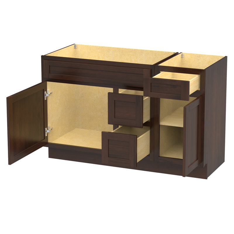 Base de meuble-lavabo simple 51 po seulement, Brun