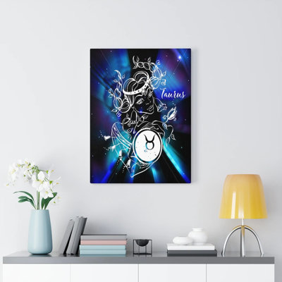 Taurus Zodiac Horoscope Sign  Wrapped Canvas Graphic Art
