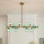 Lustre linéaire moderne en verre vert à 16 lumières à intensité variable Spoutnik-1005557073