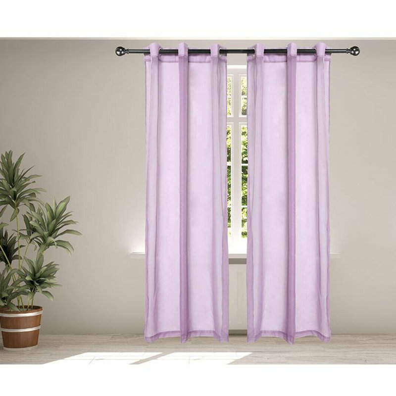 Hayneville Sheer Curtain Pair, 27" W x 84" L, Lilac