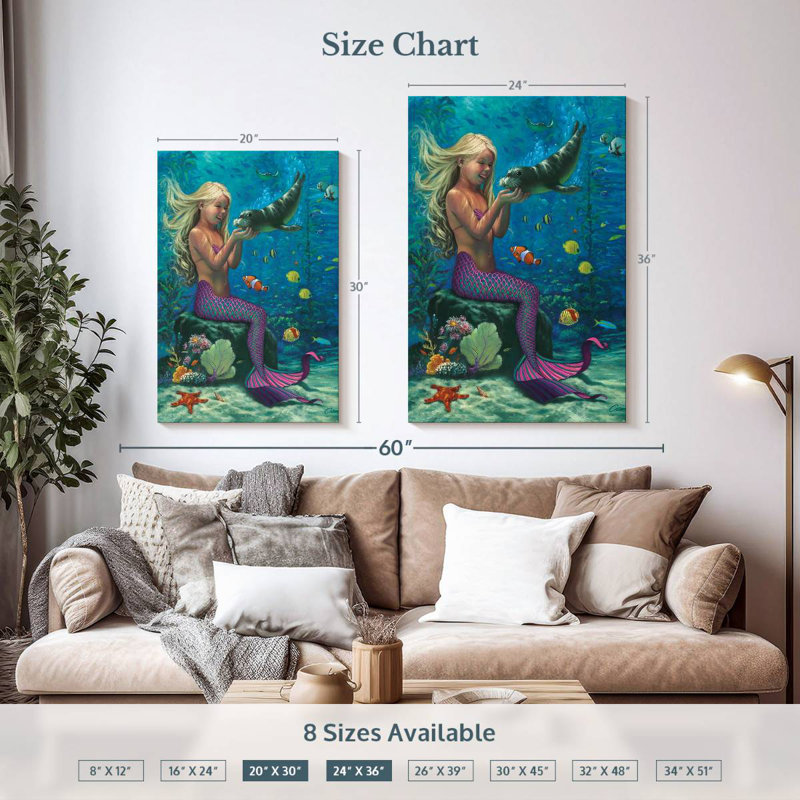 Kelan Mermaid's Special Friends, 36" H x 24" W
