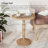 Farmhouse Round End Table With Carved Top