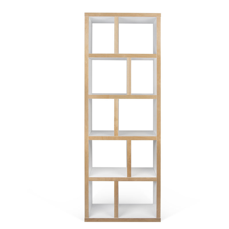 Stetson 4 Level Cube Unit Bookcase, Walnut, (5 Shelves) 78" H x 28" W x 13" D