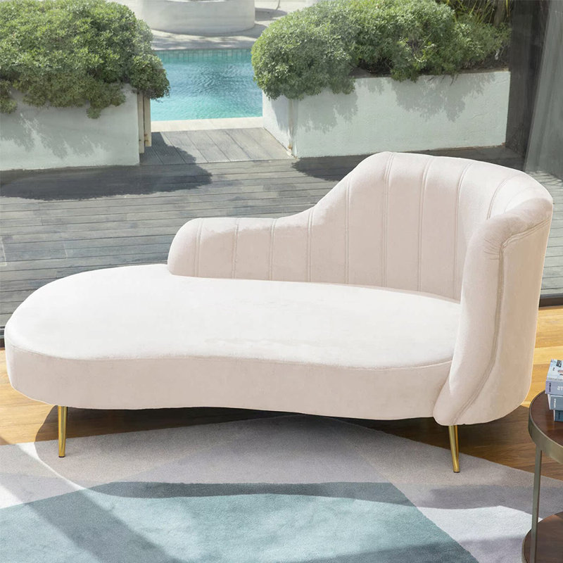 Chaise longue élégante, simple, moderne et créative, Orienté à droite, Blanc