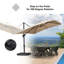 Parasol extérieur rectangulaire en porte-à-faux décalé en aluminium avec base et lumières 120 po x 156 po-905090946