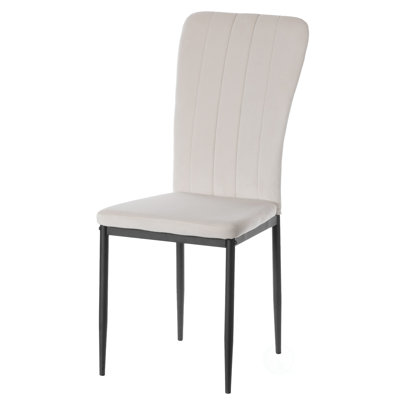 Chaise de salle à manger rembourrée en velours capitonné rose moderne et contemporain