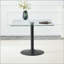 Table de salle à manger carrée en verre avec base en métal à colonne unique-2068150010