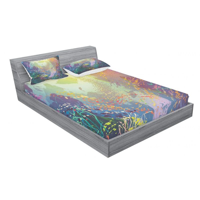 Sea Animals Microfiber Sheet Set, Queen Sheet Set + Fitted Sheet + 2 Pillowcases