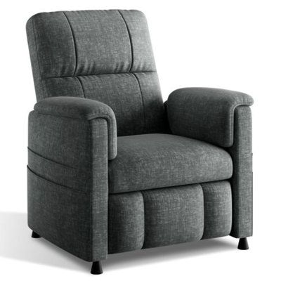 Electric Power Recliner Chair With Remote & Side Pockets, Adjustable Recline/Footrest,Chenille Electric Reclining Chair For Adults, Chenille Fabric, H