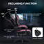 Fauteuil inclinable et ergonomique inclinable en tissu et jeu de course avec haut-parleurs Bluetooth et coussin lombaire à vibration-793459820