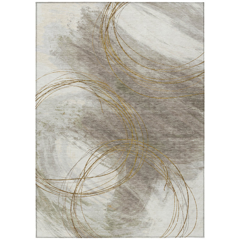 Machine Washable Indoor/Outdoor Chantille ACN2396 Abstract Rug, Rectangle 2'6" x 3'10"