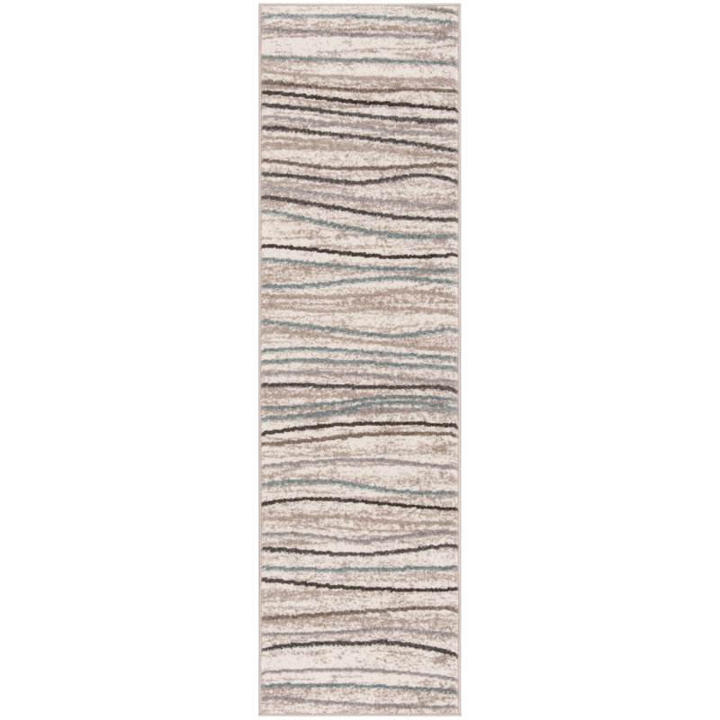 Tapis à motif abstrait Mcnealy, Tapis de couloir 2 pi 3 po x 8 pi