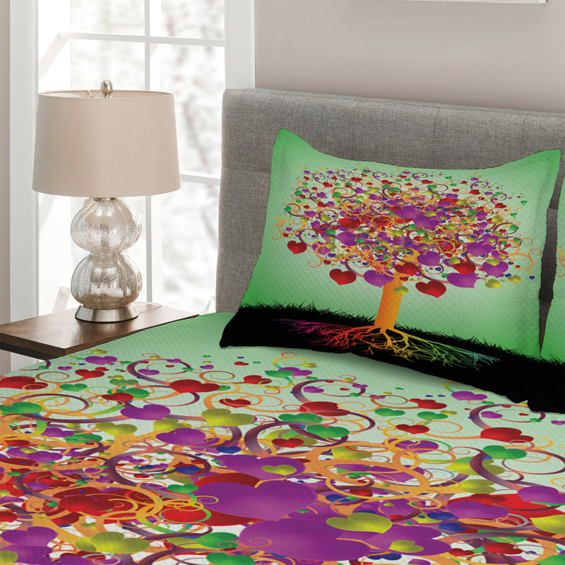 Hypnotic Polyester Coverlet, King Bedspread + 2 Shams