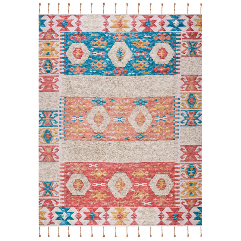 Tapis rouge en laine Joppatowne, Rectangle 5 pi x 8 pi