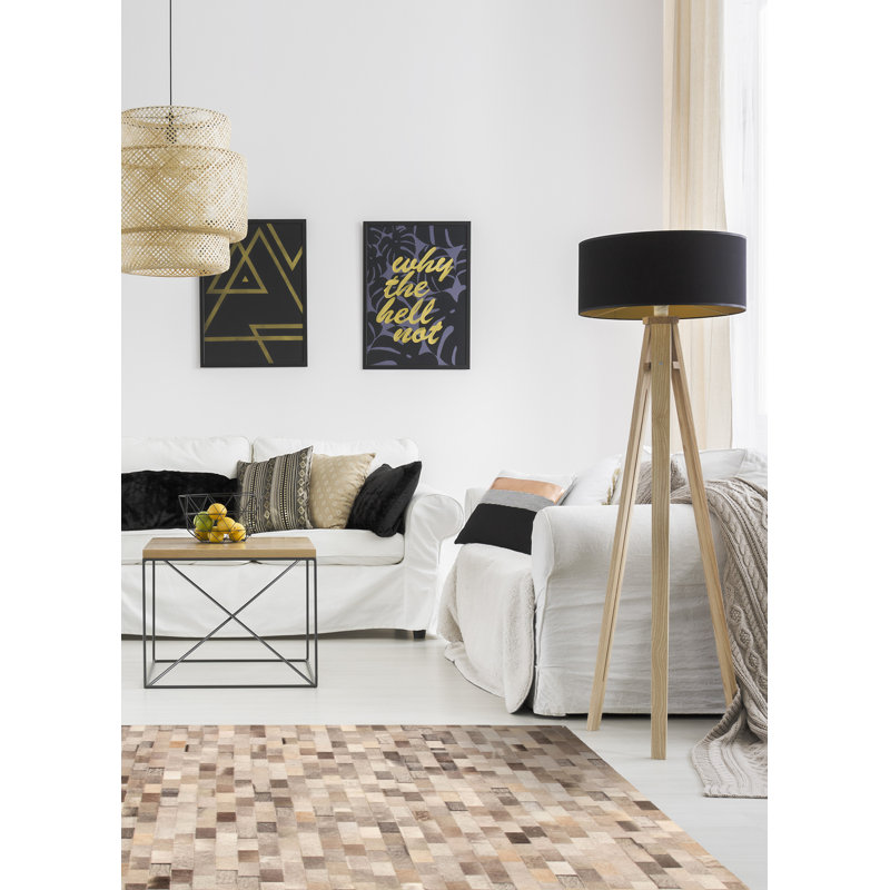 Tapis gris vache fait main Chisholm