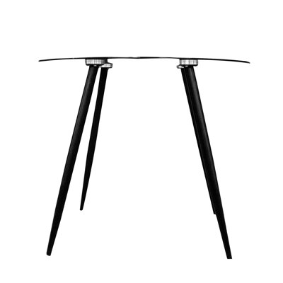 Round Glass Top Metal Base Dining Table