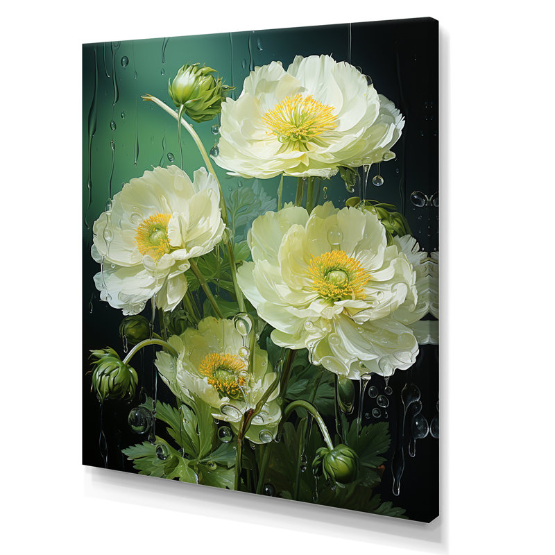 «Green Buttercups Realistic Radiance I», reproduction sur toile, H 32 po x l 16 po x P 1 po, Toile tendue