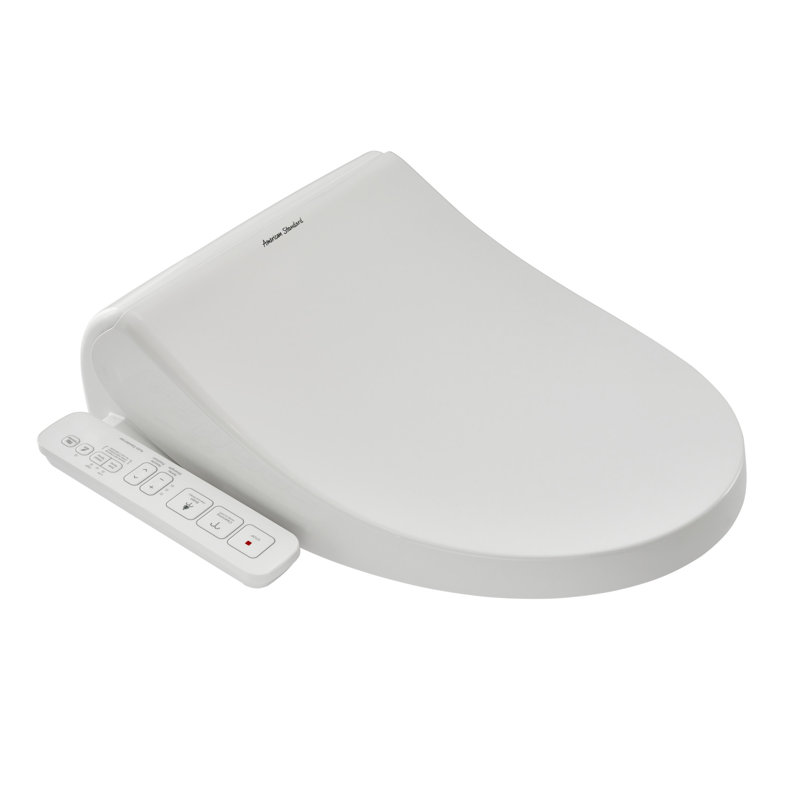 White Elongated Bidet Toilet Seat with Side Panel