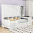 3 Drawers Wooden Daybed with Built-In Desk, Shelves, and Cabinets-824947397-824947396