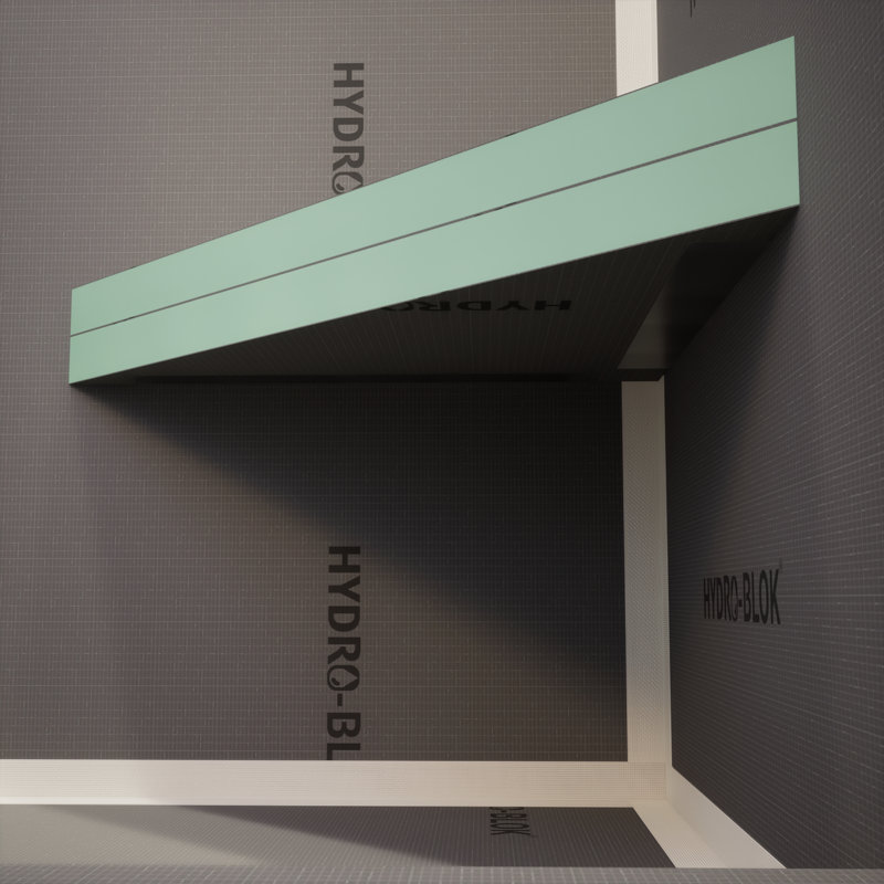 18in. × 18in. × 4in. The Original Floating Corner Shower Bench Kit with Concrete Mesh by Original Granite Bracket
