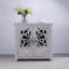 Élégante armoire d'appoint décorative creuse avec 2 portes en miroir en acrylique, un support en panneau de fibres à densité moyenne et une tablette réglable-1410024363