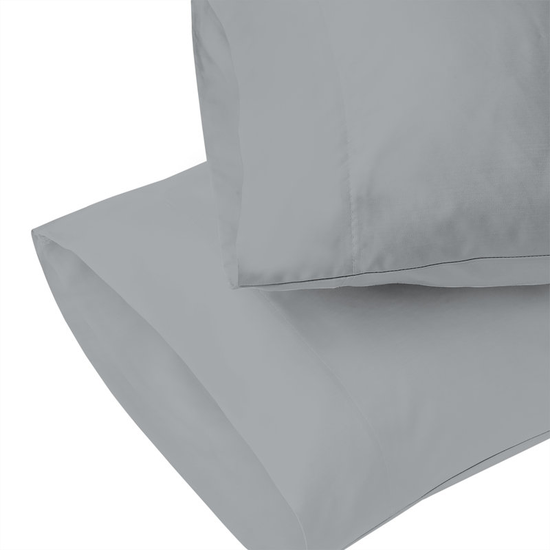100% Cotton Ultra-Light Pillowcases, Twin, Light Gray