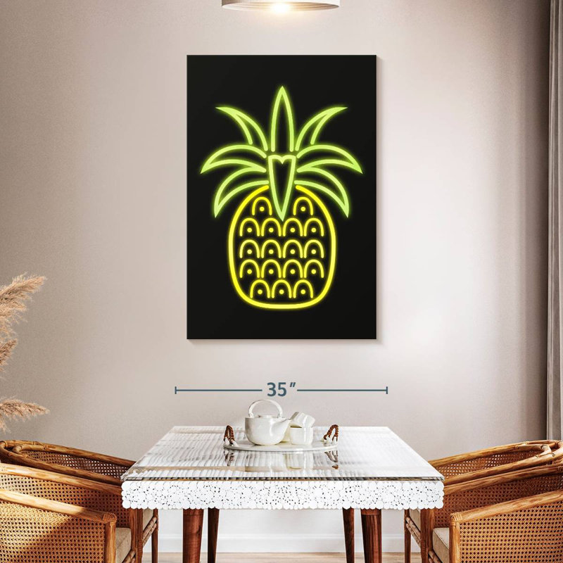 Yarlin Neon Pineapple, 30" H x 20" W