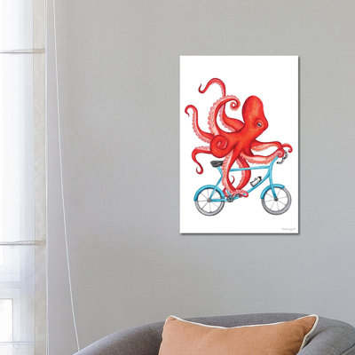Octopus On Bike by Amélie Legault - Painting on Canvas