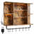 33.4" Wide Wall Mounted Floating Shelf With Glass Shelves & Metal Hooks-1578975700