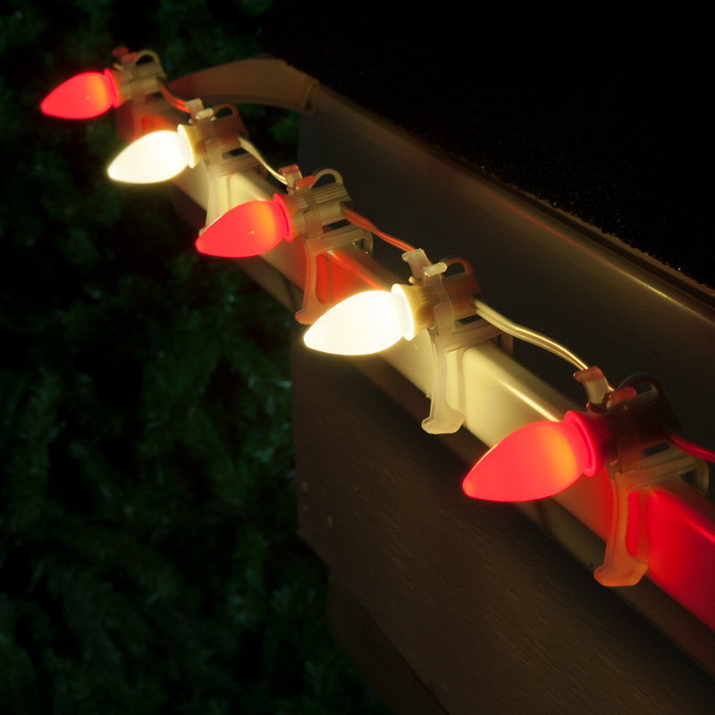  Wire Smooth C7 OptiCore LED String Lights, Red/Warm White, 50'