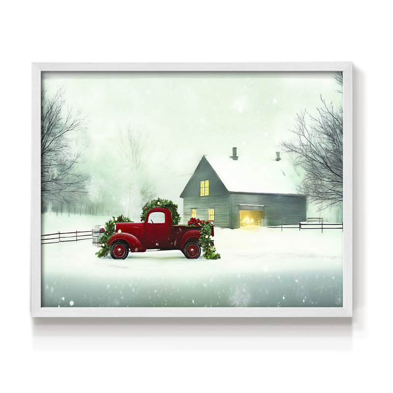 «Chirstmas Art» - LXI - Reproduction encadrée - Restickable, H 8 po x l 10 po, Blanc
