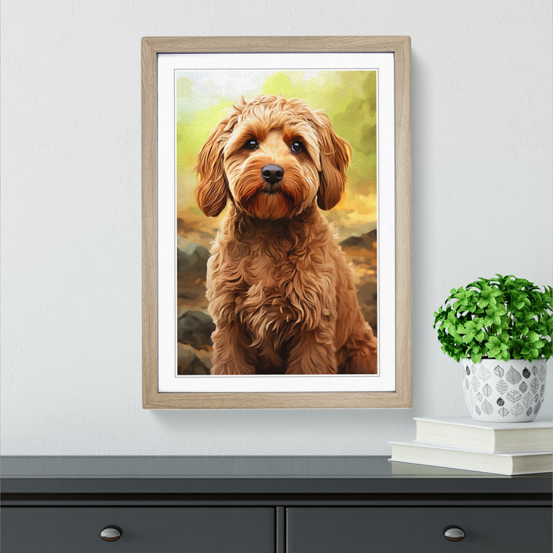 Single Picture Frame Print on Wood, 46cm H x 34cm W, Oak Framed