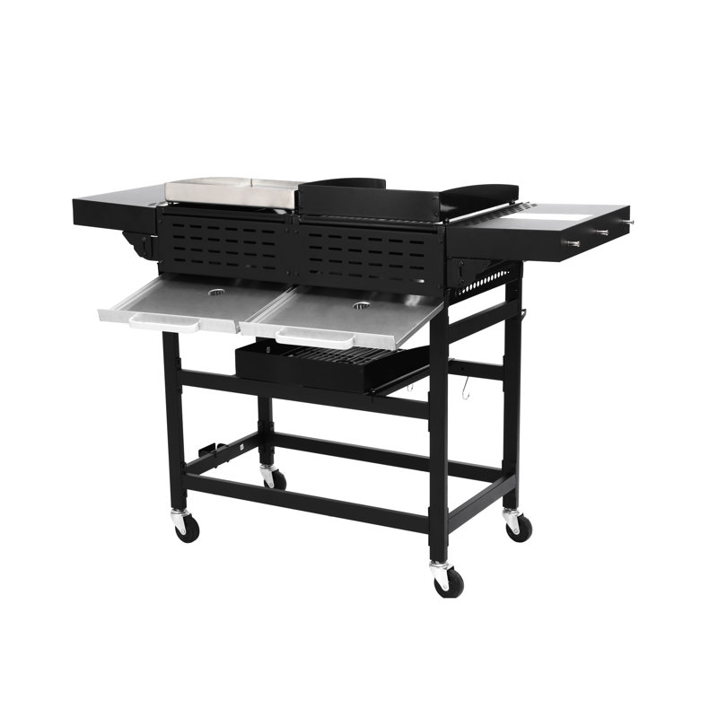 Gas And Grill, 2 Burners, Cast Iron Grids, Enameled Stove Body, High Heat, Stainless Steel Parts, 38240 , Grilling Area, Area 2+2 Grill With Temperature Resistance 38200 Total Power, 470 Sq In Space