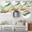 Décoration murale moderne en métal multicolore vagues abstraites II-87830975