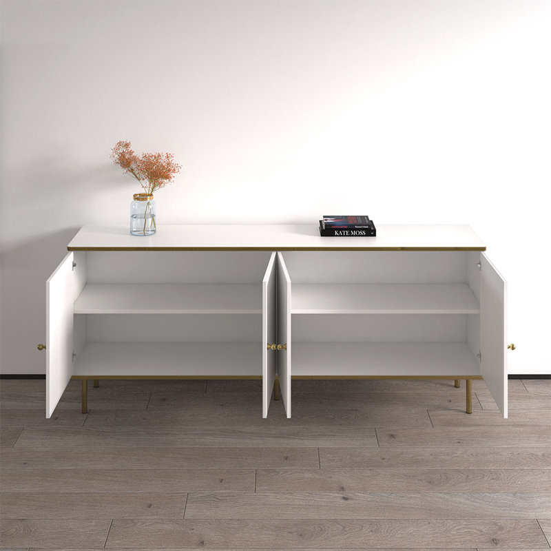 Buffet 71,7 po avec finition mate, Blanc