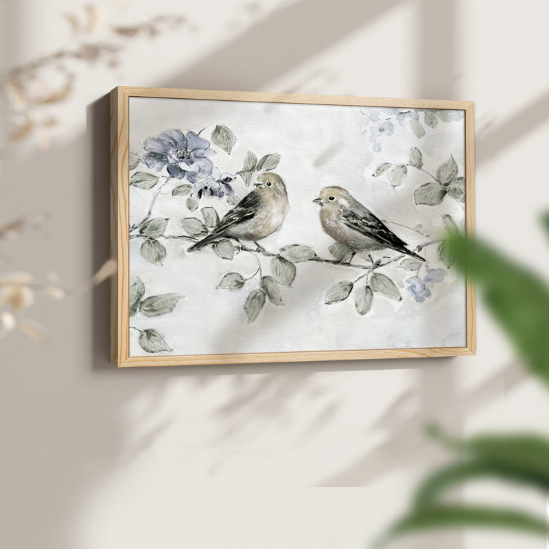Soft Finch Summer - Imprimé encadré - Restickable, H 8 po x l 10 po, Naturel