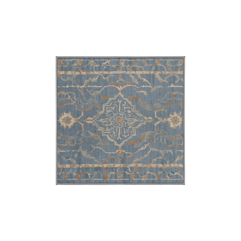 Tapis gris lavable à la machine, Carré 3 pi