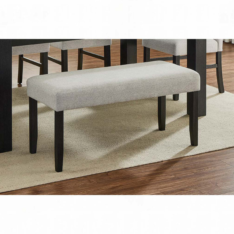 Upholstered Bench, Light Gray
