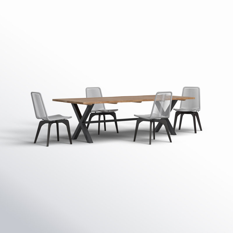 Naples Patio Dining Set with Rectangular Table, 4