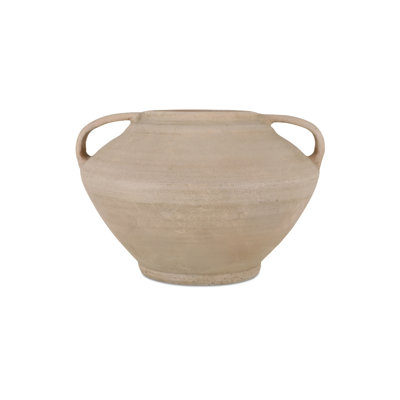 Vase, Amphora, poignée moulée, finition beige vieilli